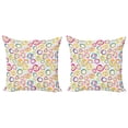 thumbnail image 1 of Ambesonne Geometric Throw Pillow Cover 2 Pack, Spiral and Dots, 18", Multicolor, 1 of 2