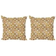 thumbnail image 1 of Ambesonne Geometric Throw Pillow Cover 2 Pack, Square Shape Pattern, 20", Multicolor, 1 of 2