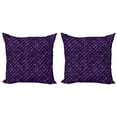 thumbnail image 1 of Ambesonne Geometric Throw Pillow Cover 2 Pack, Squares and Triangles, 16", Purple Black, 1 of 2