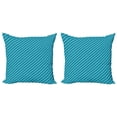 thumbnail image 1 of Ambesonne Geometric Throw Pillow Cover 2 Pack, Striped Cruise Colors, 16", Pale Blue Teal, 1 of 2