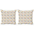 thumbnail image 1 of Ambesonne Geometric Throw Pillow Cover 2 Pack, Traditional, 16", Orange Grey White, 1 of 2