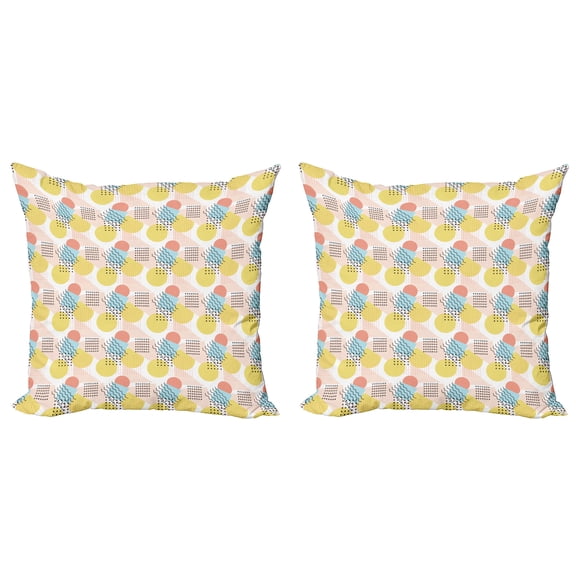 Ambesonne Geometric Throw Pillow Cover 2 Pack, Unusual Trippy Lines, 24", Multicolor