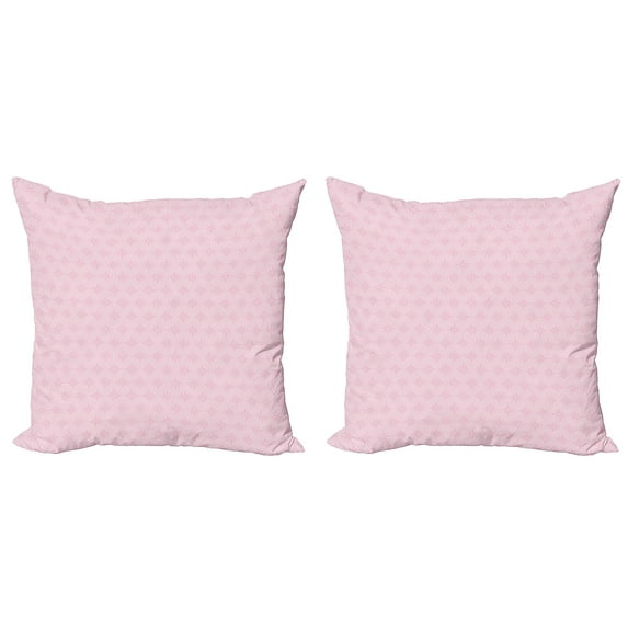 Ambesonne Geometric Throw Pillow Cover 2 Pack, Vintage Floral Love, 24", Pale Pink