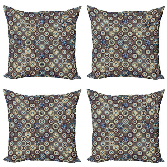 Ambesonne Geometric Throw Pillow Cover 4 Pack, Abstract Big Dots, 20", Multicolor