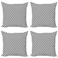 thumbnail image 1 of Ambesonne Geometric Throw Pillow Cover 4 Pack, Abstract Forms Pattern, 16", Pale Grey Charcoal Grey, 1 of 2