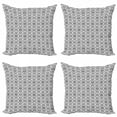 thumbnail image 1 of Ambesonne Geometric Throw Pillow Cover 4 Pack, Abstract Hexagons, 24", Grey Pale Grey, 1 of 2
