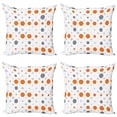 thumbnail image 1 of Ambesonne Geometric Throw Pillow Cover 4 Pack, Abstract Hexagons Pattern, 16", Orange Grey Pale Grey, 1 of 7