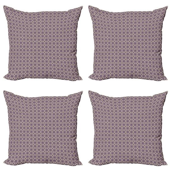 Ambesonne Geometric Throw Pillow Cover 4 Pack, Abstract Lines Vivid, 18", Pale Yellow Mauve