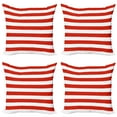 thumbnail image 1 of Ambesonne Geometric Throw Pillow Cover 4 Pack, American Flag Design, 20", Vermilion White, 1 of 6
