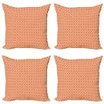 thumbnail image 1 of Ambesonne Geometric Throw Pillow Cover 4 Pack, Checkered Modern Tile, 16", Orange White, 1 of 2