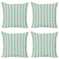 thumbnail image 1 of Ambesonne Geometric Throw Pillow Cover 4 Pack, Chevron Retro Style, 24", Seafoam Yellow Grey, 1 of 5