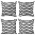 thumbnail image 1 of Ambesonne Geometric Throw Pillow Cover 4 Pack, Circular Disc Forms, 16", White, 1 of 6