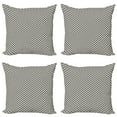 thumbnail image 1 of Ambesonne Geometric Throw Pillow Cover 4 Pack, Creative Rhombus Grid, 24", Charcoal Grey Eggshell, 1 of 2