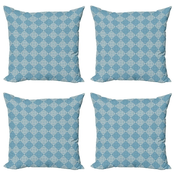 Ambesonne Geometric Throw Pillow Cover 4 Pack, Egyptian Form, 20", Teal and Pale Yellow