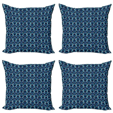 Ambesonne Geometric Throw Pillow Cover 4 Pack, Entangled Polka Dots, 20", Multicolor