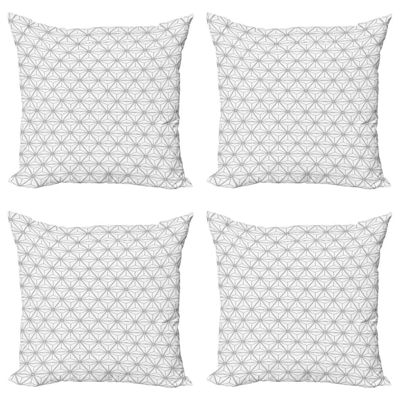 Ambesonne Geometric Throw Pillow Cover 4 Pack, Hexagonal Stripes, 18", Black and White