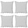thumbnail image 1 of Ambesonne Geometric Throw Pillow Cover 4 Pack, Japanese Fan Pattern, 16", Grey Beige, 1 of 2