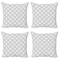thumbnail image 1 of Ambesonne Geometric Throw Pillow Cover 4 Pack, Minimalist Squares, 24", Pale Grey and White, 1 of 7