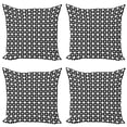 thumbnail image 1 of Ambesonne Geometric Throw Pillow Cover 4 Pack, Modern Circles with Dots, 24", White and Black, 1 of 2