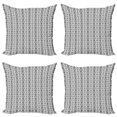 thumbnail image 1 of Ambesonne Geometric Throw Pillow Cover 4 Pack, Modern Monochrome, 16", Charcoal Grey and White, 1 of 2