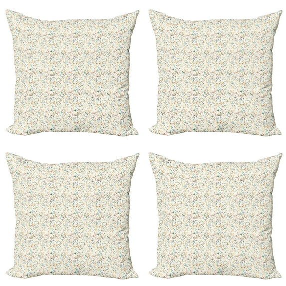 Ambesonne Geometric Throw Pillow Cover 4 Pack, Modernistic Colorful Art, 20", White and Multicolor
