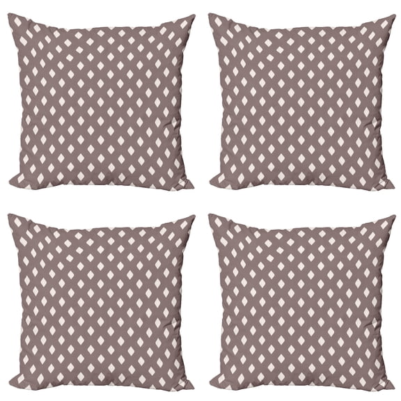 Ambesonne Geometric Throw Pillow Cover 4 Pack, Nomadic Exotism, 20", Mauve Taupe Off White