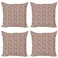 thumbnail image 1 of Ambesonne Geometric Throw Pillow Cover 4 Pack, Ornate Design, 16", Multicolor, 1 of 2