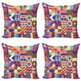 thumbnail image 1 of Ambesonne Geometric Throw Pillow Cover 4 Pack, Patchwork Mosaic Tile, 18", Multicolor, 1 of 2