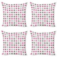 thumbnail image 1 of Ambesonne Geometric Throw Pillow Cover 4 Pack, Polka Dots Motifs, 20", White Grey Pink, 1 of 2