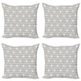 thumbnail image 1 of Ambesonne Geometric Throw Pillow Cover 4 Pack, Retro Grid Halftone, 16", Umber White, 1 of 7