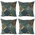 thumbnail image 1 of Ambesonne Geometric Throw Pillow Cover 4 Pack, Retro Rhombus Pattern, 16", Multicolor, 1 of 2