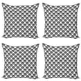 thumbnail image 1 of Ambesonne Geometric Throw Pillow Cover 4 Pack, Ripple Circles, 20", Black White, 1 of 2