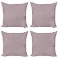 thumbnail image 1 of Ambesonne Geometric Throw Pillow Cover 4 Pack, Round Edged Pink Rhombus, 24", Taupe Grey Pale Pink, 1 of 2