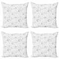 thumbnail image 1 of Ambesonne Geometric Throw Pillow Cover 4 Pack, Seashell Style Designs, 18", Taupe Grey Pale Grey, 1 of 2