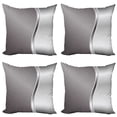 thumbnail image 1 of Ambesonne Geometric Throw Pillow Cover 4 Pack, Square Shaped Grids, 18", Grey, 1 of 7