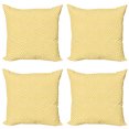 thumbnail image 1 of Ambesonne Geometric Throw Pillow Cover 4 Pack, Triangle Square Shape, 24", Marigold and White, 1 of 2