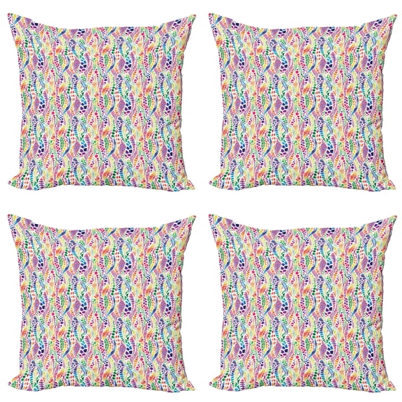 Ambesonne Geometric Throw Pillow Cover 4 Pack, Vivid Mosaic, 18", Multicolor