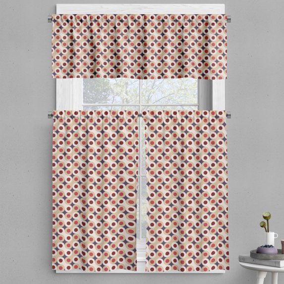 Ambesonne Geometric Valance & Curtain, Abstract Wrench Motif, 55"x30", Multicolor