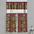 thumbnail image 1 of Ambesonne Geometric Valance & Curtain, Funky Vortex Lines, 55"x36", Lime Green Dark Brown, 1 of 6