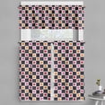thumbnail image 1 of Ambesonne Geometric Valance & Curtain, Grid Vivid Squares, 55"x36", Multicolor, 1 of 6