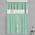 thumbnail image 1 of Ambesonne Geometric Valance & Curtain, Seventies Retro Form, 55"x45", Orange White Teal, 1 of 7