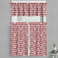 thumbnail image 1 of Ambesonne Geometric Valance & Curtain, Stars and Stripe Theme, 55"x30", Navy Blue Coconut Red, 1 of 6