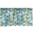 thumbnail image 1 of Ambesonne Geometric Valance Pack of 2, Abstract Squares Dots, 42"X18", Yellow Turquoise, 1 of 3