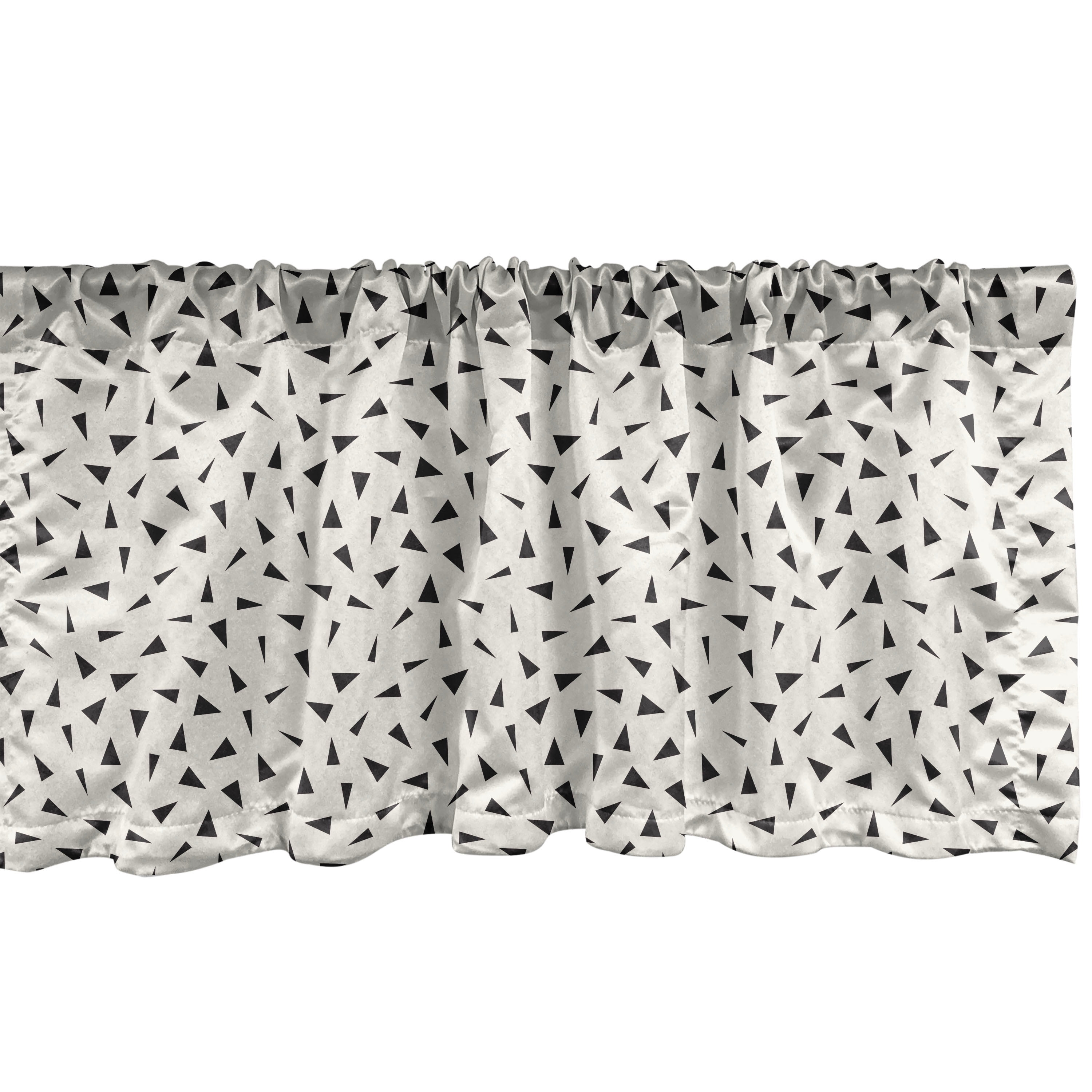 Black and White Geometric Satin Valance Set