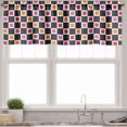 thumbnail image 1 of Ambesonne Geometric Valance Pack of 2, Grid Vivid Squares, 42"X12", Multicolor, 1 of 5