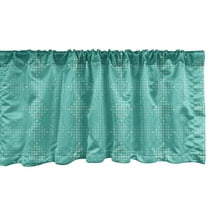 Ambesonne Geometric Valance Pack of 2, Grunge Dots as Squares, 42"X18", Seafoam and Beige