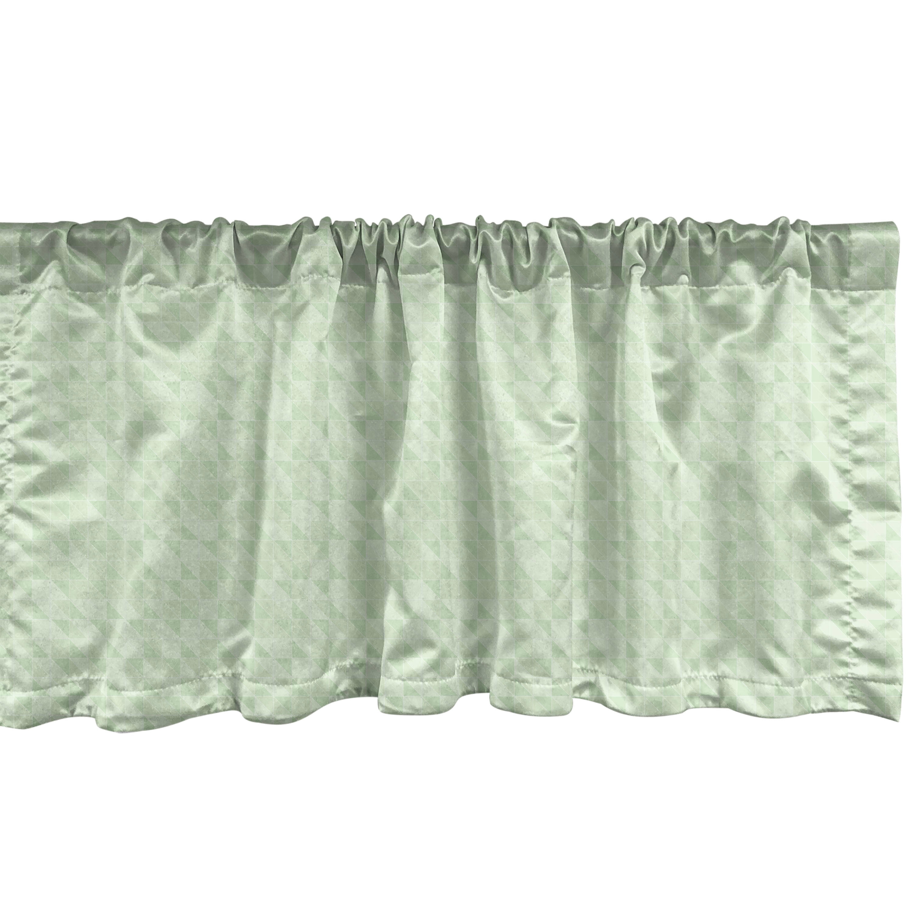Pastel Green and White Zigzag Satin Rod Pocket Valance Set