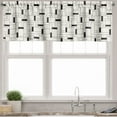 thumbnail image 1 of Ambesonne Geometric Valance Pack of 2, Modern Rectangular Grid, 54"X12", Ivory and Charcoal Grey, 1 of 4