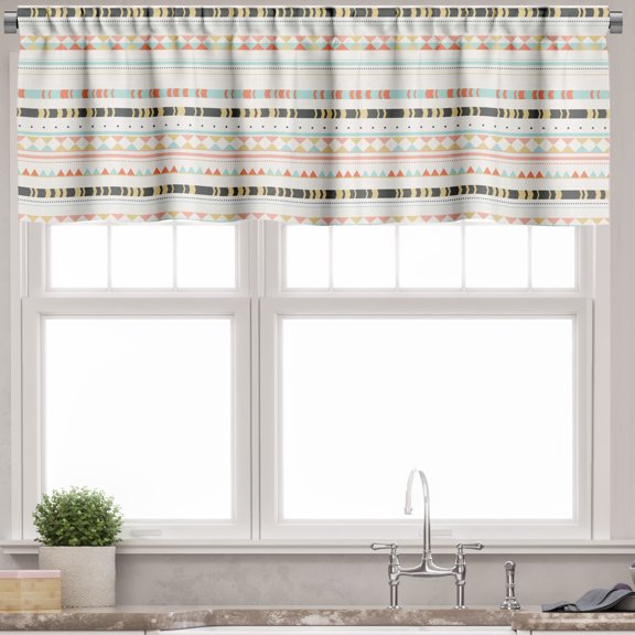 Ambesonne Geometric Valance Pack of 2, Soft Tribal Arrows, 42"X18", Multicolor