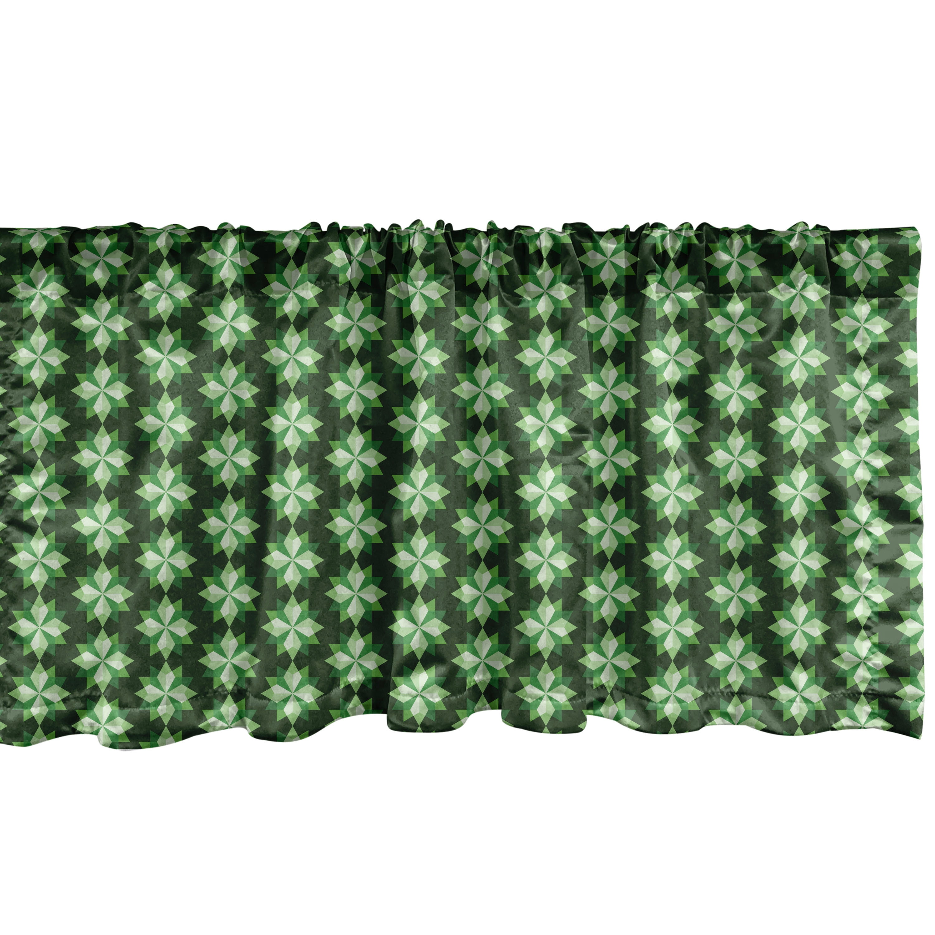 Ambesonne Christmas Valance Pack of 2 Repetitive Pine Trees Reseda Green Green